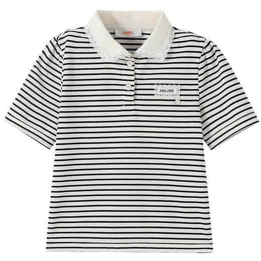 女童翻领短袖针织衫夏季新款安奈儿童装EG621756 商品图7