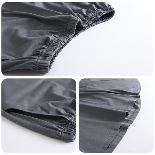 严选 | 草本初色夏季男款睡衣 短袖+短裤 2026新款纯棉透气宽松家居服 卡其/灰色 L-3XL码 3442款 商品图3