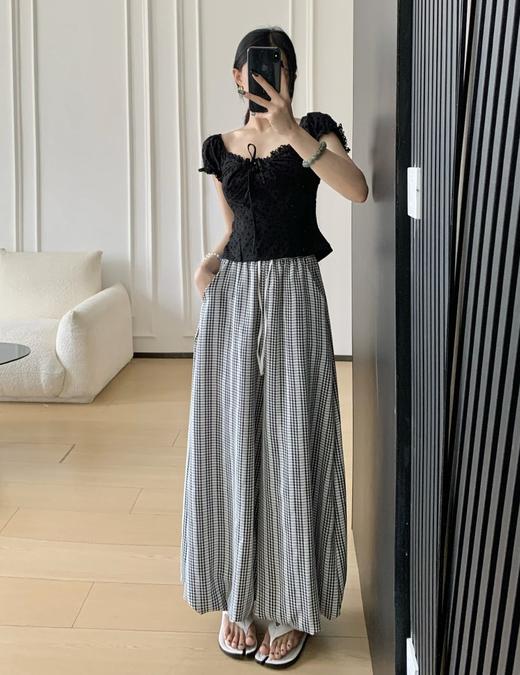 <曾小咸推荐>4.16新品上新 韩系蕾丝格子花苞裤裙 日常139！！ 活动价99！！【预售款，预计3-15天发货】 商品图4