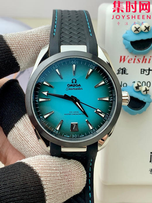 欧米茄VS海马150米系列 绿松石 6点位日历 Aqua Terra 150米腕表 8900一体机 胶带款 男士腕表 表径41mm 商品图0