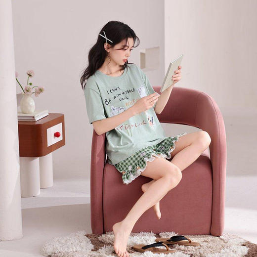 Sweet女孩巨好看短袖短裤卡通套装-纪念日百货门店同款171152631 商品图1