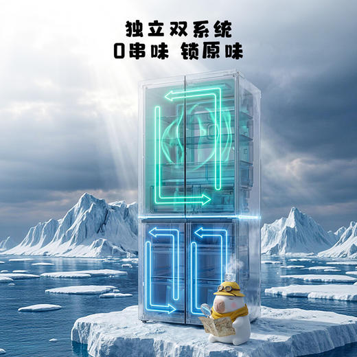 【新品上市】TCL方墩墩601升T9N十字对开双开四开门大容量双系统双净味零嵌新一级冰箱R601T9N-UQS 商品图4