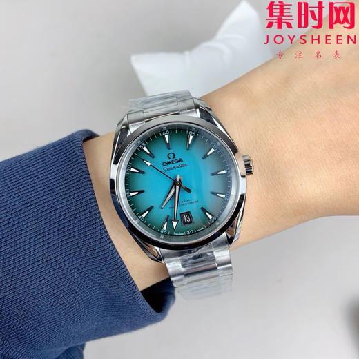 欧米茄VS海马150米系列 绿松石 6点位日历 Aqua Terra 150米腕表 8800一体机 表径38mm 中性腕表 男女皆可佩戴 小手腕福音 商品图8