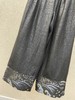 重磅刺绣拼接香云纱直筒裤 商品缩略图2