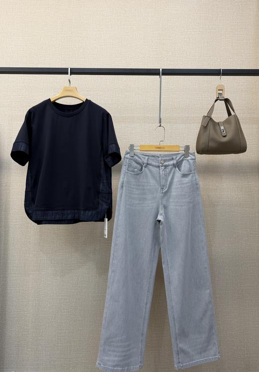 牛仔拼接上衣 商品图0