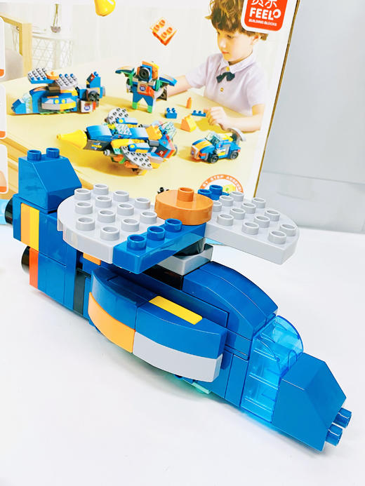 【不到百元搞定娃的创意世界！】👍🏻费乐国内大颗粒top级，【费乐百变战斗机&百变坦克任选】，一套顶多套 ✅ 大颗粒，防吞咽，3岁+放心玩 商品图3