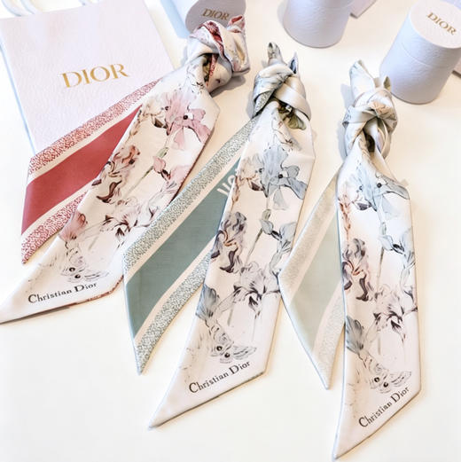 ChristianDior短款丝巾  橘红色。绿色。淡绿色。自己备注颜色 商品图8
