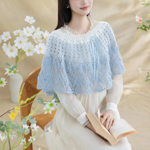 苏苏姐家云水斗篷材料包手工diy钩针编织毛线团衣服披肩 商品图2