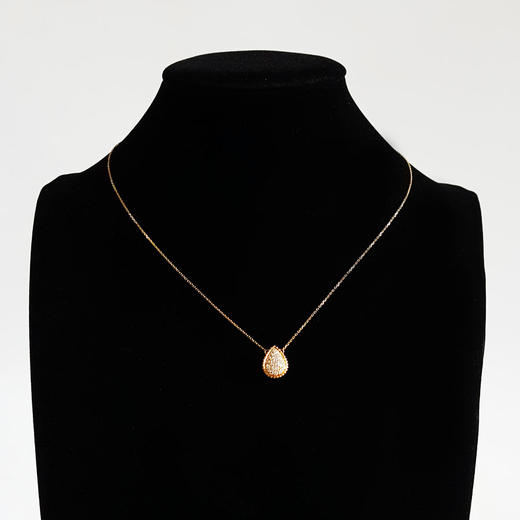 【天然正品】AU750黄金时尚简约群镶款水滴造型0.486克拉钻石吊坠项链 链长：44CM（长度可调节）250326NJS26 商品图6