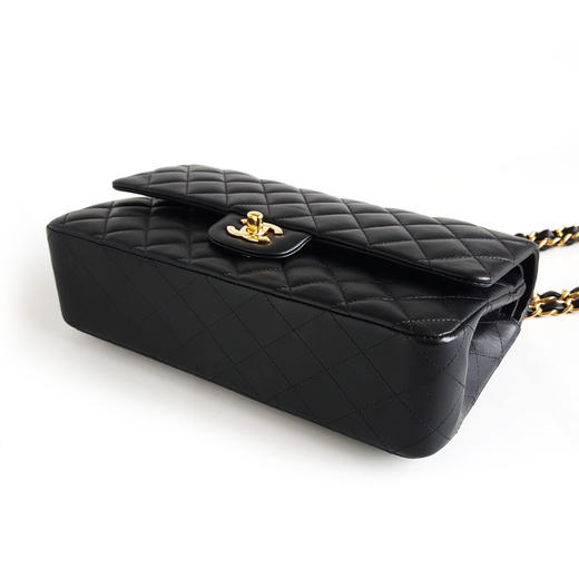 【95新】CHANEL香奈儿CF系列A01112 Y01295 94305中号黑金羊皮CF链条包单肩斜挎包女士130426AK29 商品图7