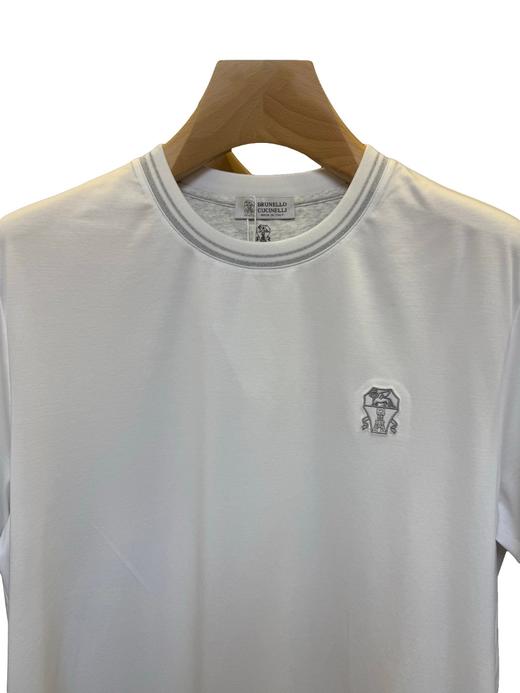 男款领口条纹刺绣短袖T恤ba006 商品图2