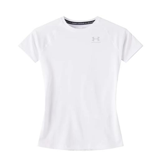 安德玛圆领短袖女装2026新款紧身速干运动服跑步训练服健身T恤1365460-101 商品图1