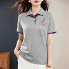 Polo领短袖T恤女士夏新款遮肉显瘦气质大码上衣简约休闲百搭胖mm 商品缩略图4