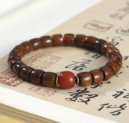 上新了故宫木质手串·贡木直切珠&红玛瑙手串 商品图2