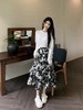 🌼三层荷叶边黑底白花蛋糕裙 商品缩略图1