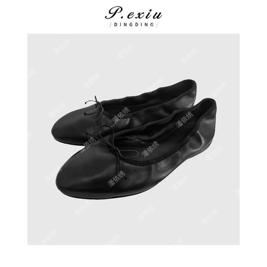 PanYiXiu/潘依绣小羊皮蝴蝶结柔软浅口单鞋芭蕾舞鞋 QL101601 商品图1