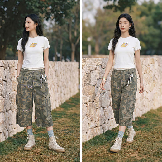 商场同款|森马短袖T恤女夏短款镂空蝴蝶结2026新款设计感甜美上衣 商品图4