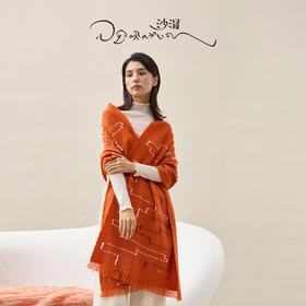 羊绒手工氆氇艺术浮线披肩  SJF97P789N