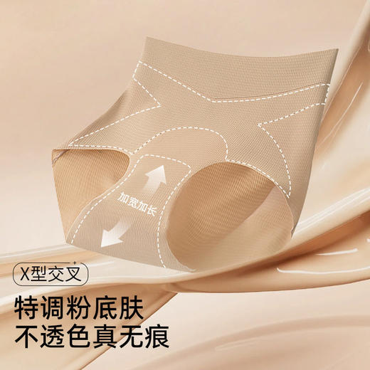 XY-1570   【1条】新品无痕冰丝内裤女高腰收小肚子提臀塑形10A抗菌裆薄款 商品图0