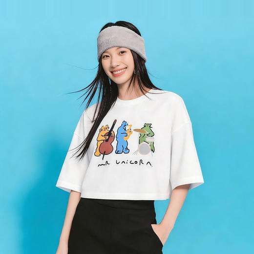 商场同款|森马插画师联名短袖T恤女夏oversize纯棉2026新款短上衣 商品图1
