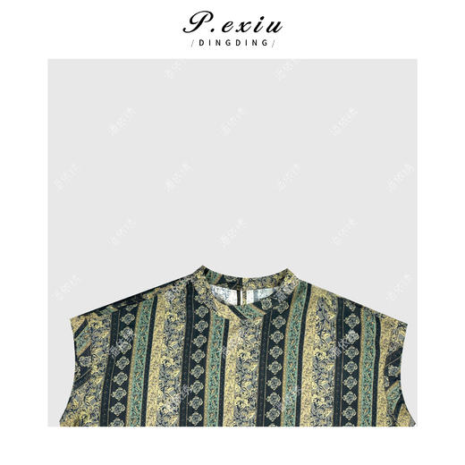 04-3潘依绣丁丁宠粉天丝麻料文艺民族风印花轻薄短袖衬衫 W-63235 商品图2