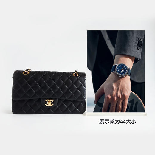 【95新】CHANEL香奈儿CF系列A01112 Y01295 94305中号黑金羊皮CF链条包单肩斜挎包女士130426AK29 商品图10