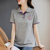Polo领短袖T恤女士夏新款遮肉显瘦气质大码上衣简约休闲百搭胖mm 商品缩略图1