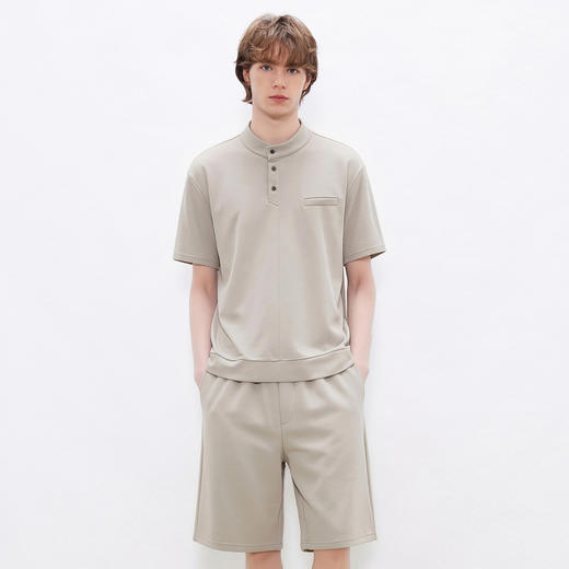 gxgjeans男装 多色休闲套装上下装 基础短袖polo衫/纯色宽松短裤 26夏新品 商品图1