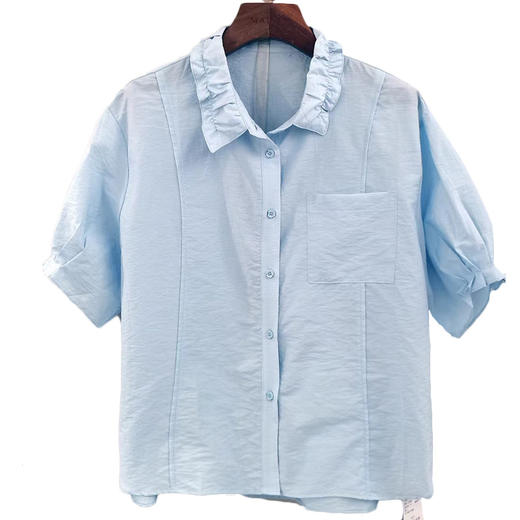 麦寻浅蓝色短袖小衫XSSFX36A 商品图0