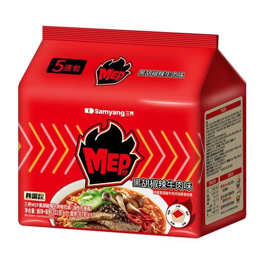 三养 黑胡椒辣牛肉味拉面油炸方便面 510g/包 商品图3