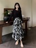 🌼三层荷叶边黑底白花蛋糕裙 商品缩略图9