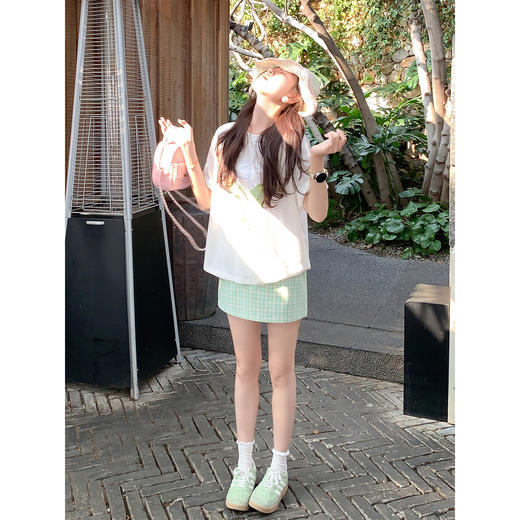 <曾小咸推荐> 韩系印花白色圆领短袖t恤【预售7-15天发货】 商品图4