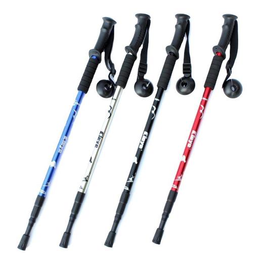 【铝合金材质轻便耐用、三节避震设计护膝】铝合金登山杖手杖三节避震户外徒步用品拐杖.TA 商品图3