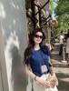 克莱因蓝麻棉感短袖T恤 商品缩略图1
