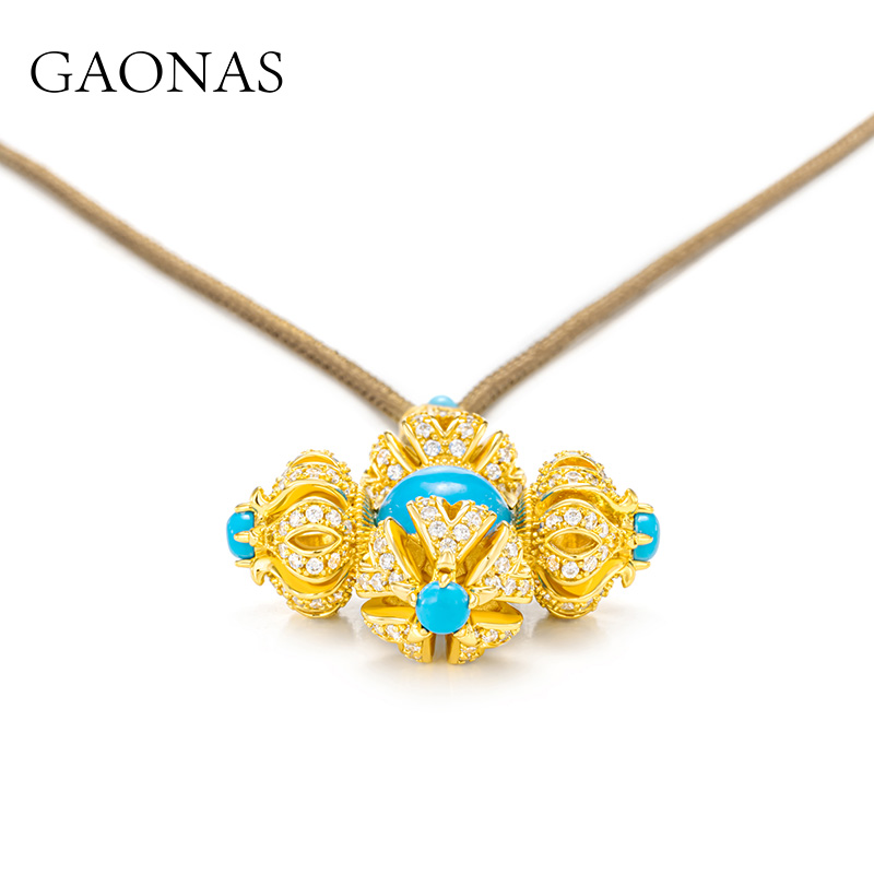 GAONAS   图腾迷恋 贵气老钱金色项链11939XGO