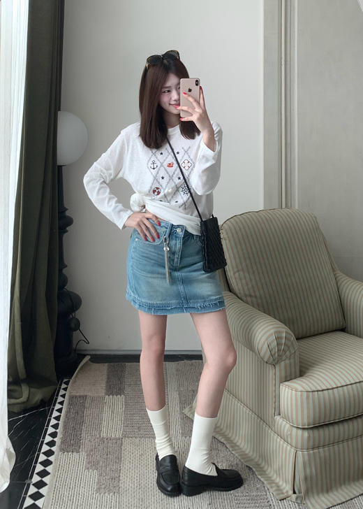 【门店同款】ENJOY夏季时尚毛边设计短裙 171593390 商品图0