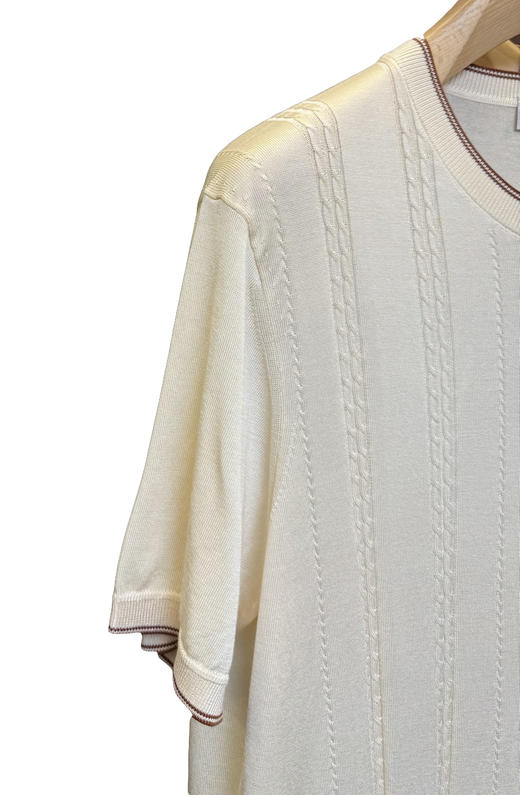 男款麻花针织短袖T恤la006 商品图3