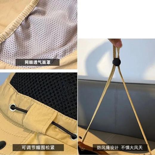 【护颈防晒一体、鼻部透气孔设计】渔夫帽夏季防晒遮阳帽男户外登山帽钓鱼遮脸护颈一体帽大檐太阳帽.TA 商品图2