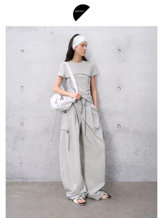 半圆/C61130295/垂感弯刀裤 商品图1