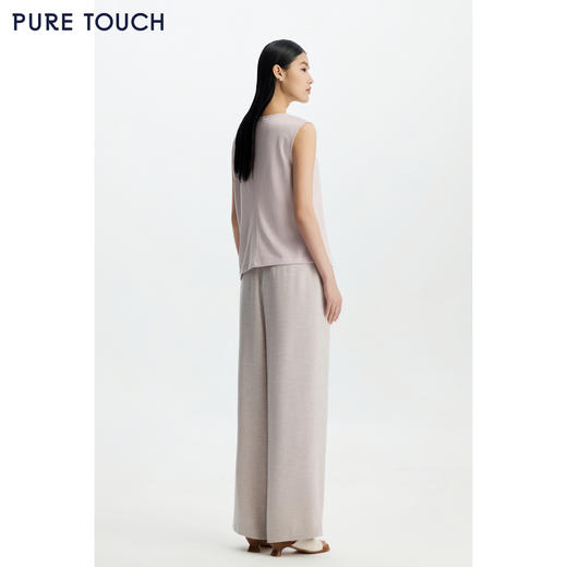 PURE TOUCH 26春夏新款扭结无袖T恤百搭棉混纺解构上衣商场同款 商品图4