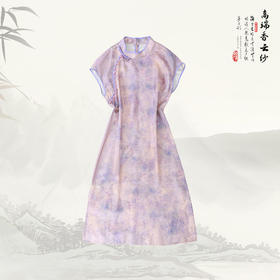 ³桑蚕丝新中式旗袍盘扣连衣裙 100桑蚕丝 519022 XN03-SD-NSSF【香云纱专区】