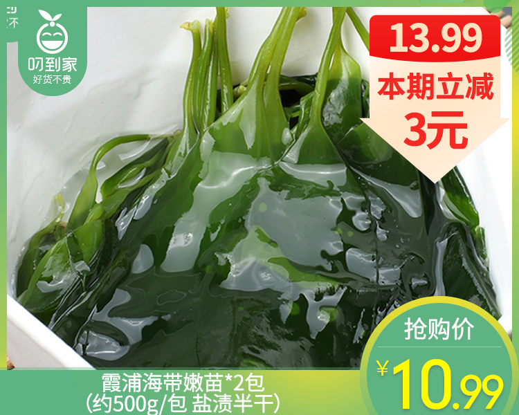 霞浦海带嫩苗*2包（约500g/包 盐渍半干）生产日期: 11月
