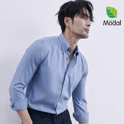 【72小时发出】Gesamy男士兰精莫代尔长袖/短袖衬衫 物理免烫可机洗 HEIQ智能控温 复合莫代尔材质弹性佳无拘束 柔软亲肤透气舒适 商品图3