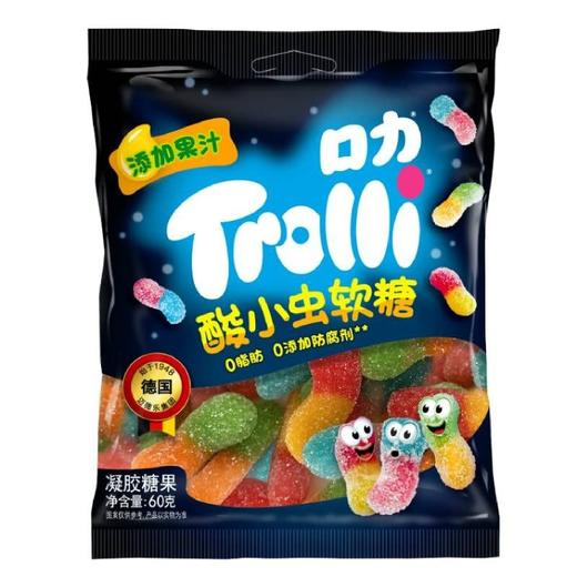 口力Trolli 酸小虫软糖凝胶糖果 60g/袋 商品图0