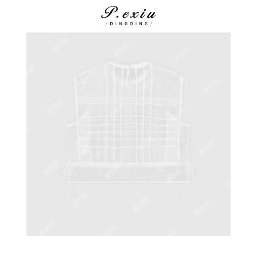 04-3潘依绣丁丁宠粉【月光珍珠】100%苎麻蕾丝拼接系带无袖背心M8818 商品图2