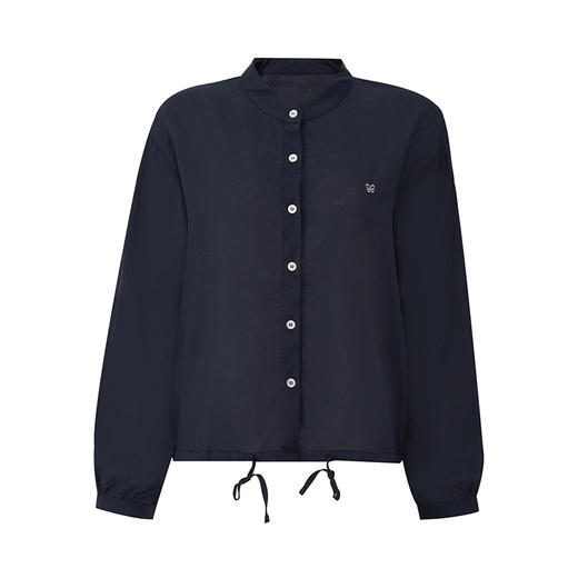 【2件9折】【Petit Bari】Petit Bari轻透百搭天丝亚麻系带遮阳衬衫 商品图5