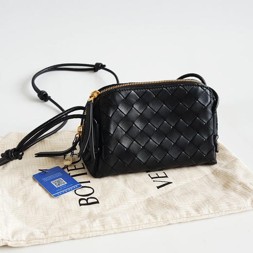 【95新】BV葆蝶家黑色Concert编织贝壳包单肩包女士090426AK05 商品图1