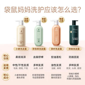 袋鼠妈妈洗发水去屑止痒控油持久留香女洗发露积雪草舒缓洗发水护发300g 商品图4