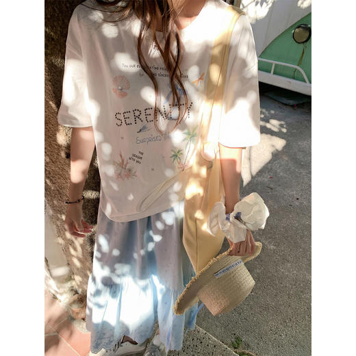 <曾小咸推荐>4.18现货秒杀 ！微信超特价！韩系字母印花正肩短袖 日常119.99 立减60 秒杀59.99！！ 商品图2