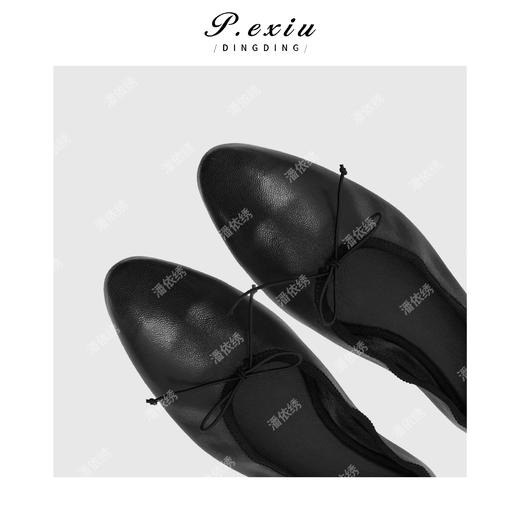 PanYiXiu/潘依绣小羊皮蝴蝶结柔软浅口单鞋芭蕾舞鞋 QL101601 商品图2